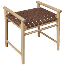 Ilonka Single Woven Cowhide Leather Accent Stool