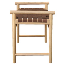 Ilonka Single Woven Cowhide Leather Accent Stool