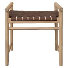 Ilonka Single Woven Cowhide Leather Accent Stool