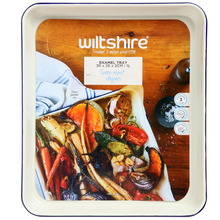 Blue Rim 30cm Enamel Baking Tray