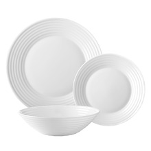 12 Piece Pearl Rippler Tempered Glass Dinner Set