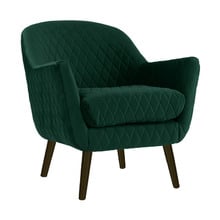 Quilted Velvet Club Chair with Black Legs