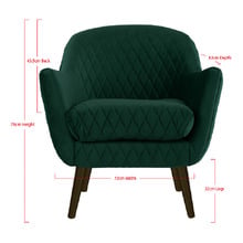 Quilted Velvet Club Chair with Black Legs