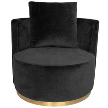 Tremblay Velvet Love Seat with Gold Base