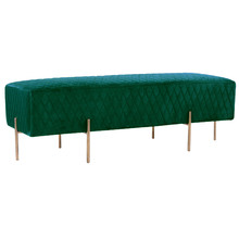 Pereira Diamond Quilted Velvet Ottoman