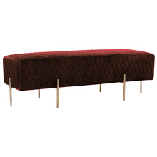 Pereira Diamond Quilted Velvet Ottoman