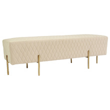 Pereira Diamond Quilted Velvet Ottoman