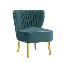 Steel Blue with Gold Finish Slipper Chair