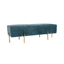 Pereira Diamond Quilted Velvet Ottoman