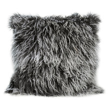 Charcoal Snowflake Delbee Sheepskin Cushion