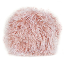 Snowflake Delbee Round Sheepskin Cushion
