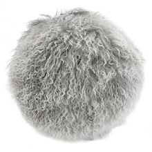 Snowflake Delbee Round Sheepskin Cushion