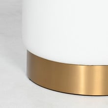 Small Round Aryal Faux Leather Ottoman