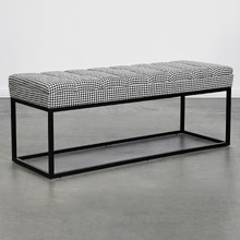 Houndstooth Milford Upholstered Ottoman Bench