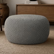 Houndstooth Cranston Upholstered Ottoman