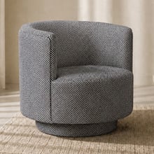 Natural Geo Camilla Upholstered Swivel Tub Chair