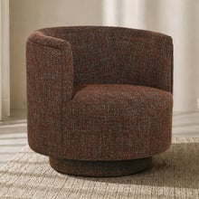 Mocha Caramel Camilla Upholstered Swivel Tub Chair