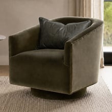 Gabby Velvet Swivel Tub Chair