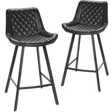 65cm  Bordeaux Faux Leather Barstools (Set of 2)
