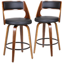 Munich Faux Leather Swivel Barstools (Set of 2)