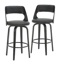 Zurich Modern Faux Leather & Wood Barstools (Set of 2)