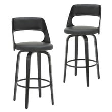 Zurich Modern Faux Leather & Wood Barstools (Set of 2)