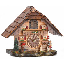 Quartz Musical Mantle Cuckoo Clock With Girl And Geese