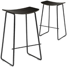 66cm  Columbus Timber Black Barstool (Set of 2)
