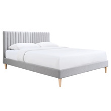 Grey Beatrice Upholstered Bed Frame