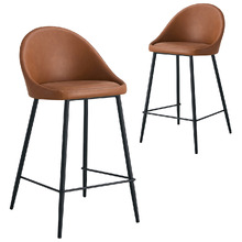 65cm Leon Faux Leather Bar Stools (Set of 2)