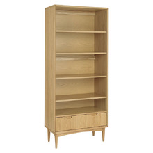 Rory 5 Tier Oak Wood Bookshelf