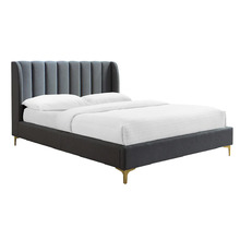 Dark Grey Ethane Winged Platform Bed