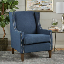 Woods Studded Wingback Club Armchair