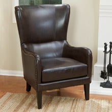 Barclay Faux Leather Wing Backed Armchair
