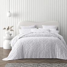 White Ella Cotton Chenille Bedspread Set