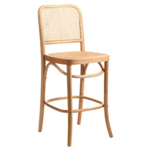 65cm Natural Hoffmann Replica Beech Wood & Rattan Barstool