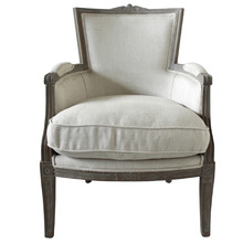 Beige Patrizia Wingback Linen Armchair