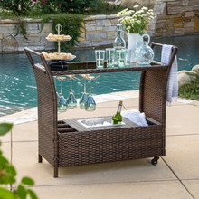 Cairns PE Wicker Bar Cart