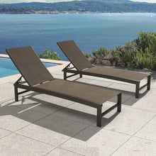 Casella Aluminium & Textilene Adjustable Sun Lounges (Set of 2)