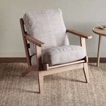 Coila Solid Oak & Linen Leisure Armchair