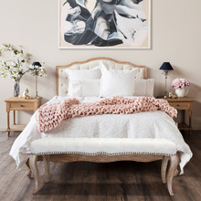 Beige Leia Linen Bed Frame