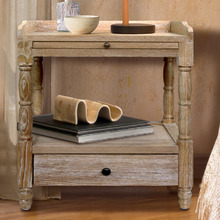 French Country One Drawer Bedside Table With Pull Out Shelf