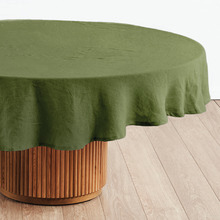 Moss Nimes Round Linen Tablecloth