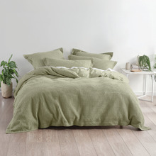 Eucalyptus Deluxe Waffle Cotton Quilt Cover Set