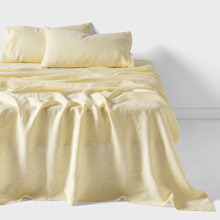 Lemon Nimes Linen Sheet Set