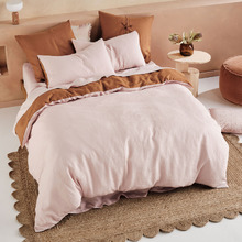Rose & Cinnamon Nimes Duet Linen Quilt Cover Set