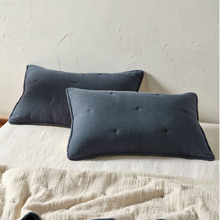 Navy Somerset Cotton Muslin Pillow Shams (Set of 2)