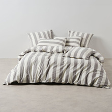 Steel Vintage Cotton & Linen Quilt Cover Set