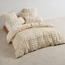 Latte Metung Cotton Chenille Quilt Cover Set