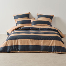 Rugby Stripe Cotton Sateen Quilt Cover Set